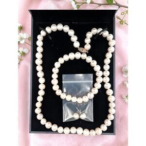 Kohls Stella Grace Off Round Freshwater Pearl Necklace Bracelet Earring Set